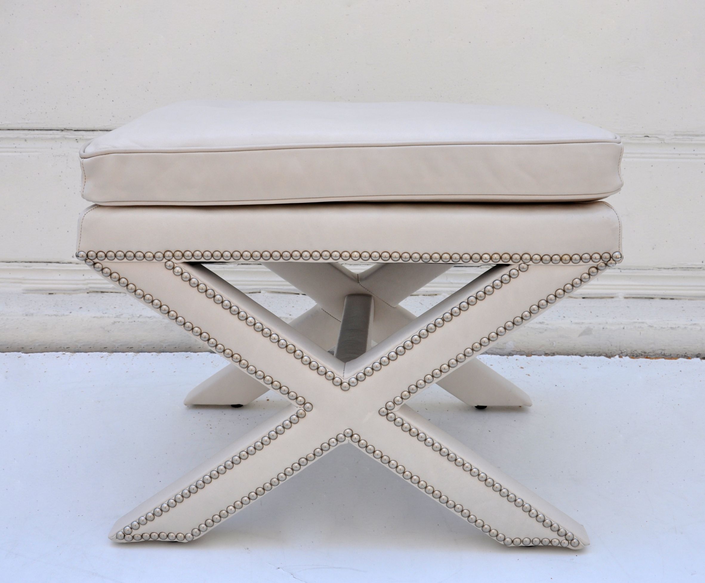 X Base Ottoman With Caribbean Leather Mecox Gardens