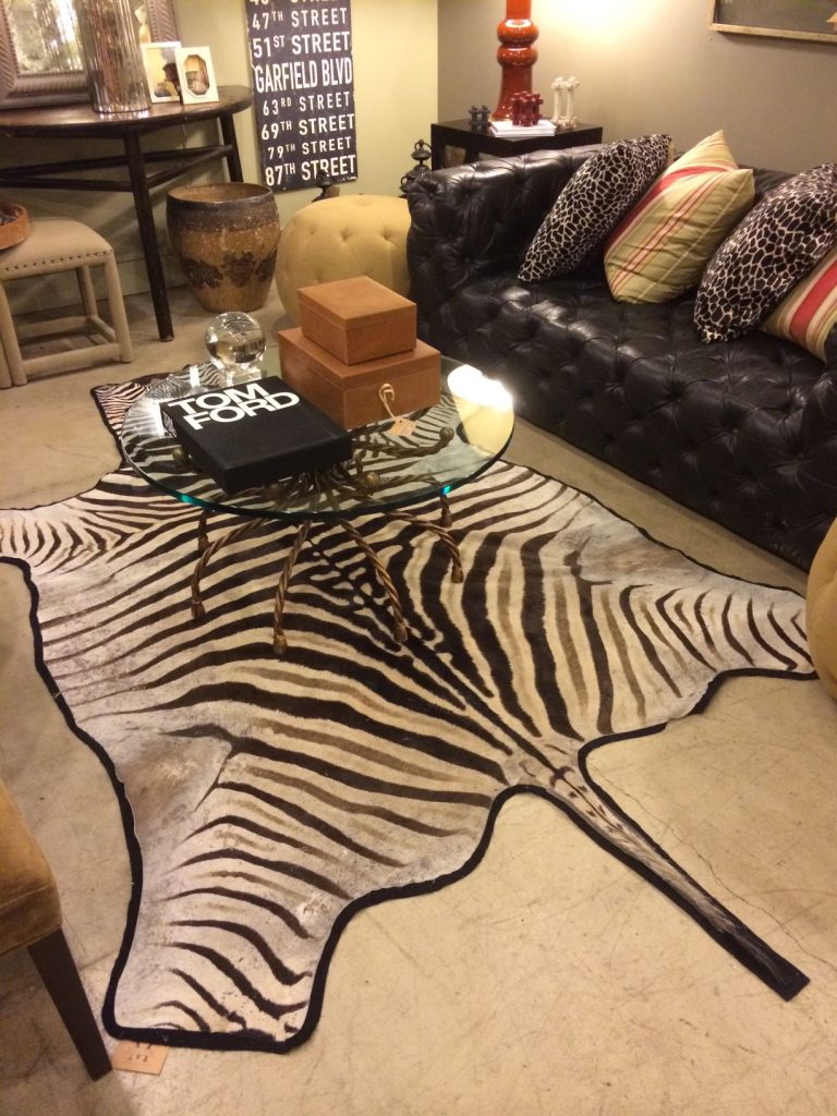 Genuine Zebra Rug Mecox Gardens