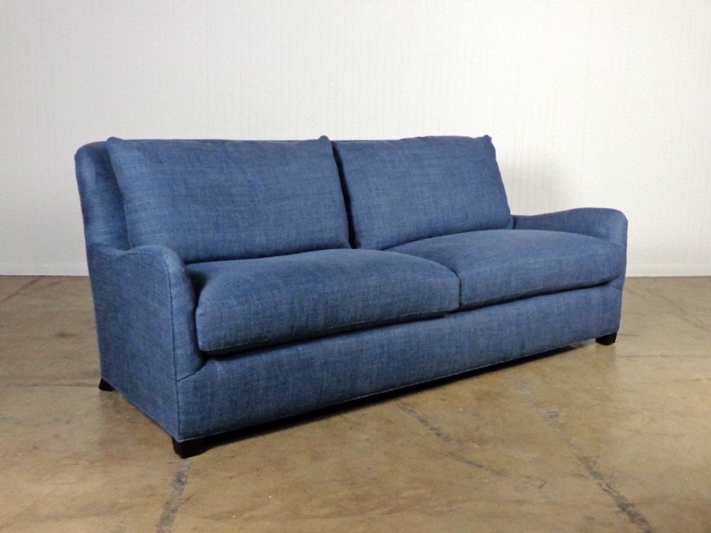 Brewer Midnight Blue Upholstered Sofa Mecox Gardens