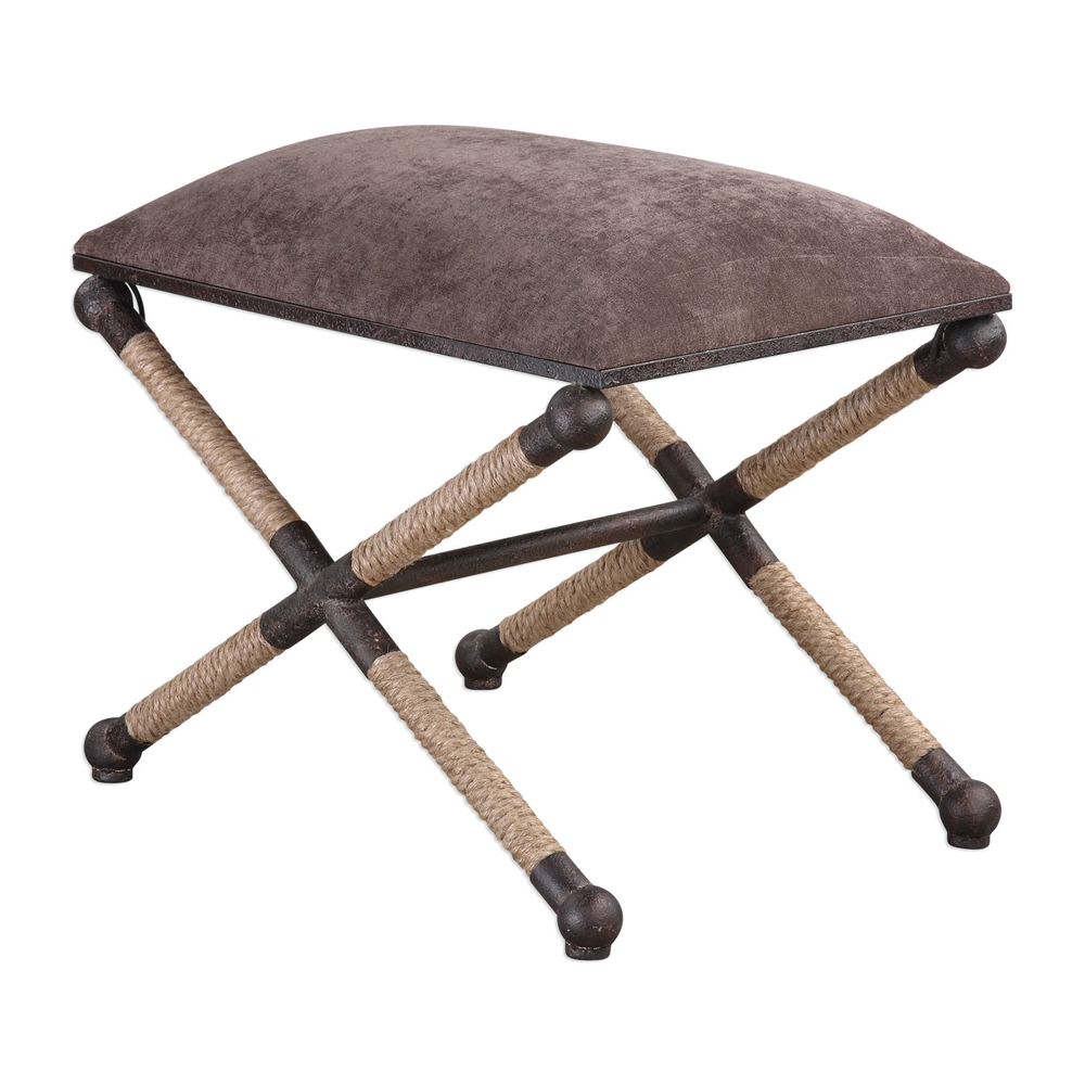 Backman Taupe Brown X Rope Stool - Mecox Gardens