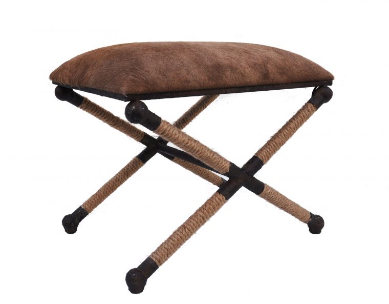 Backman Cow Hide X Rope Stool – Mecox Gardens