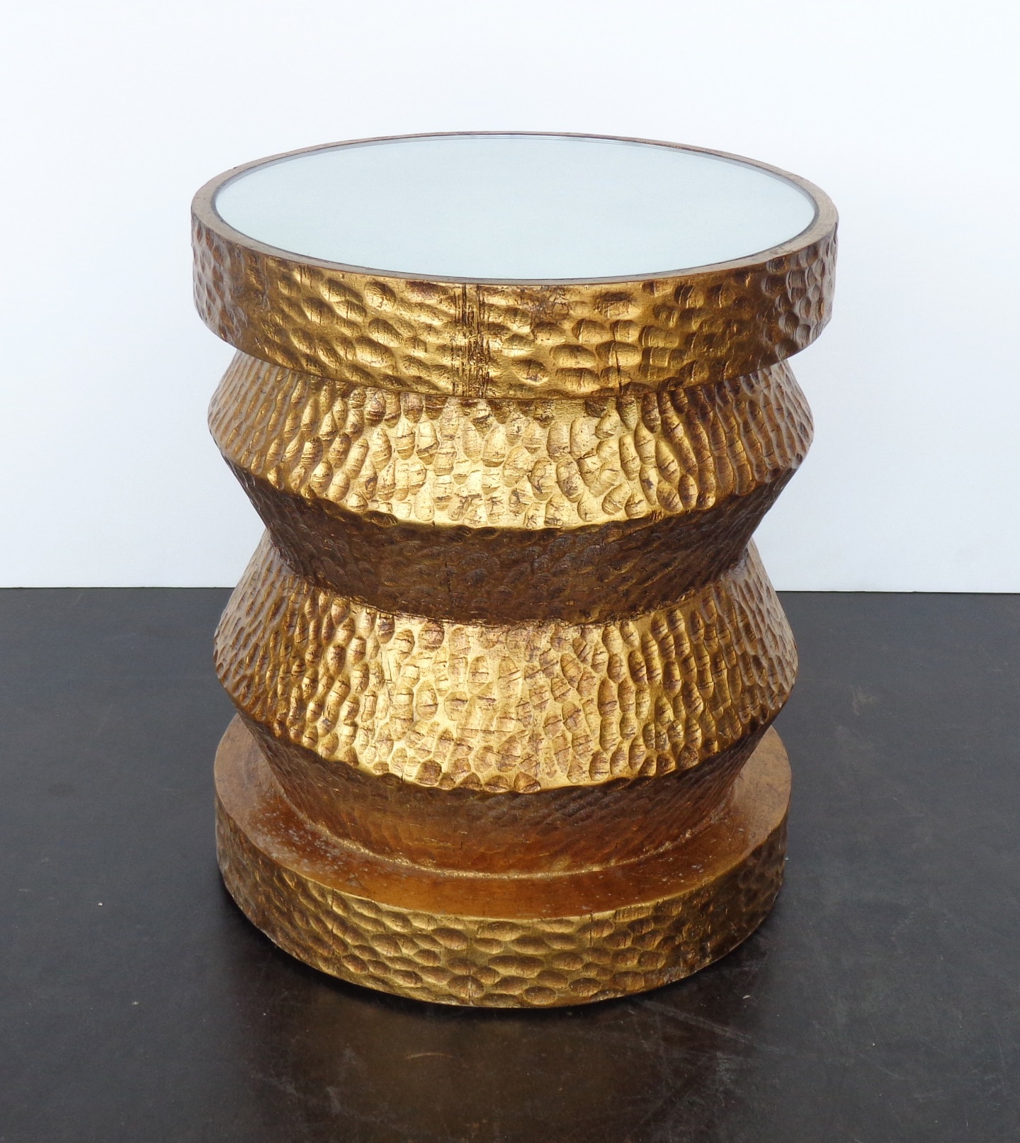 Gold Side Table with Antique Mirrored Top - Mecox Gardens