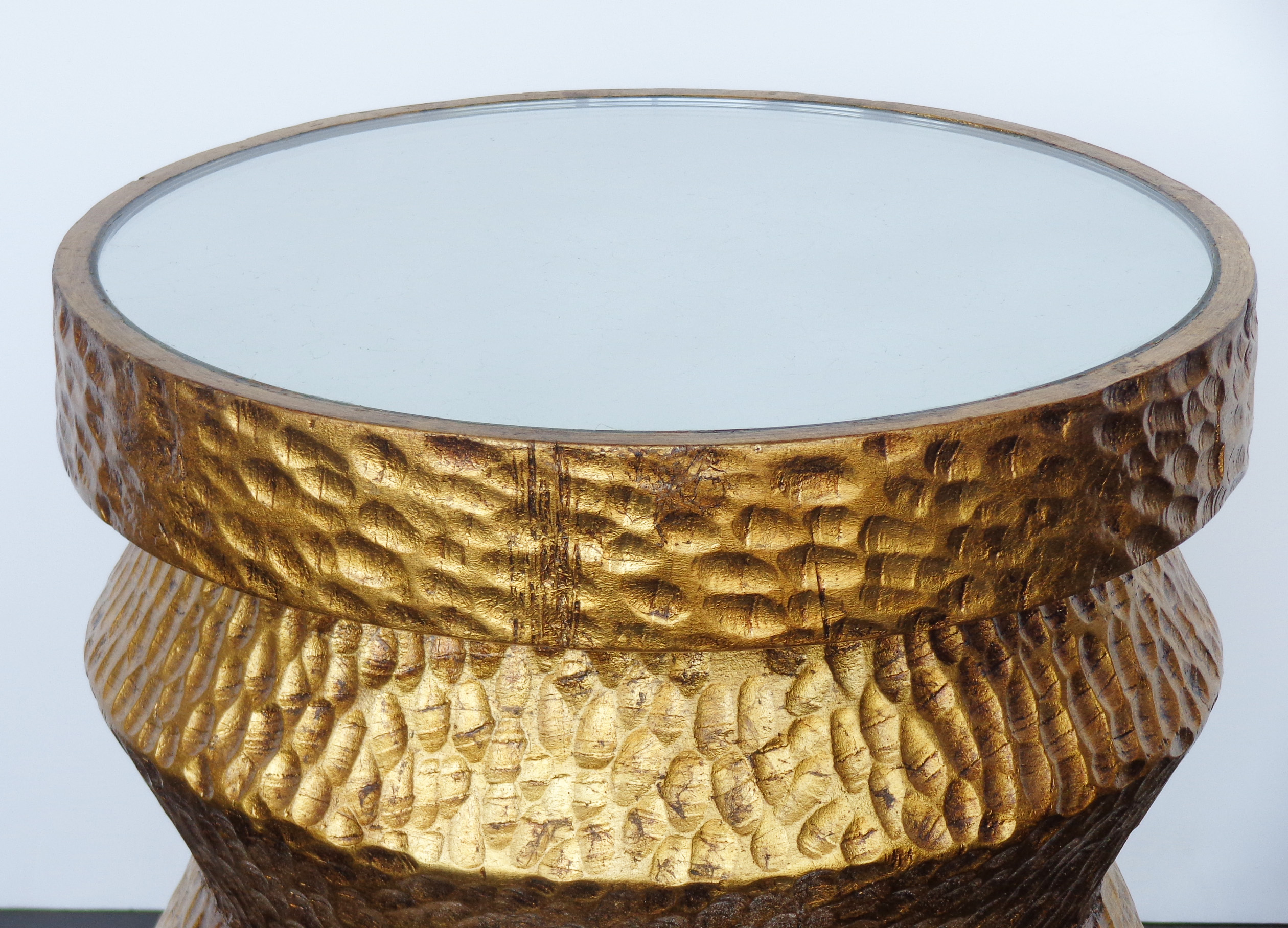 Gold Side Table with Antique Mirrored Top Mecox Gardens