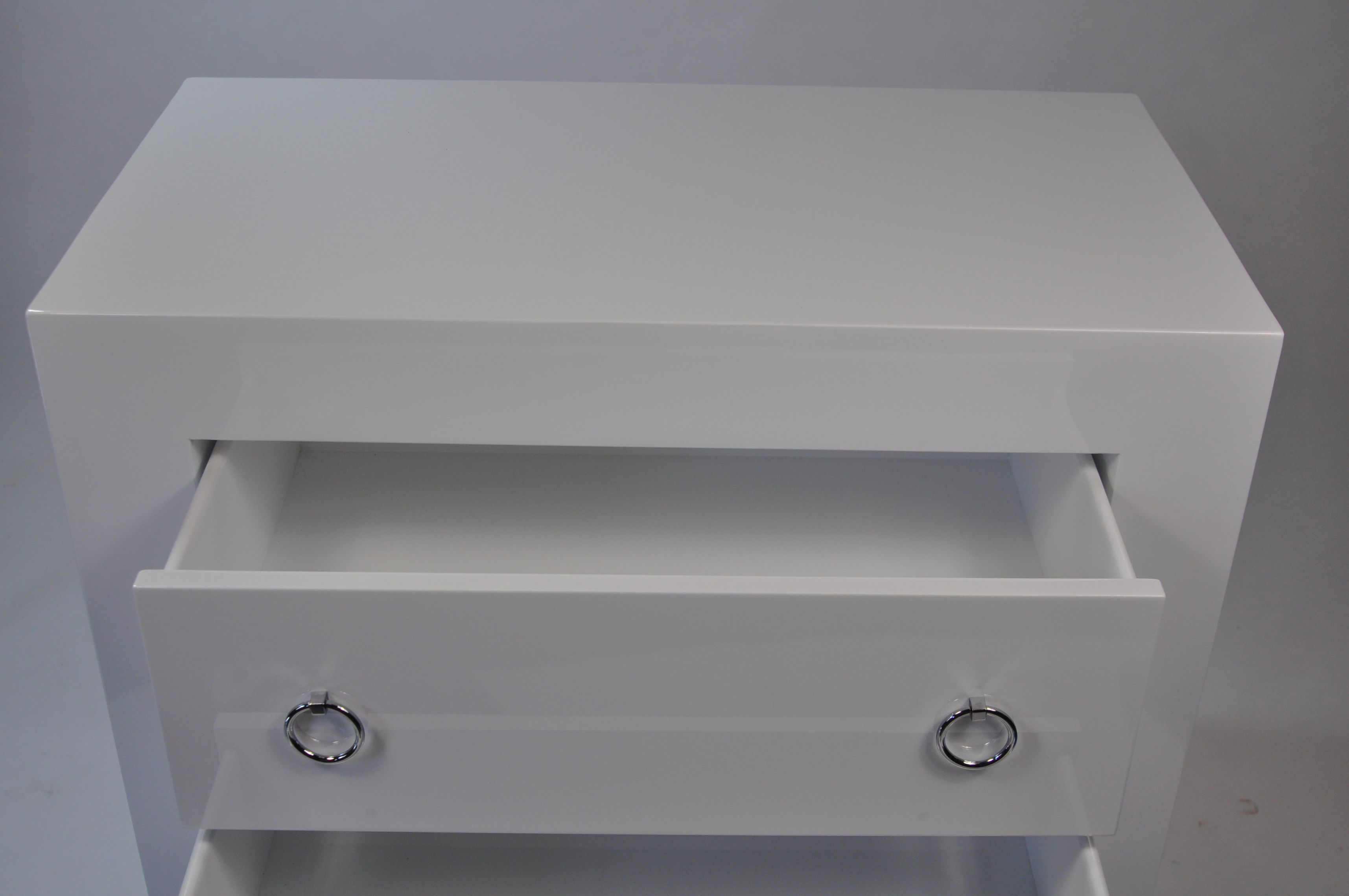 Vernon White Lacquer Side Table Mecox Gardens